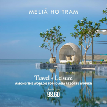 Meliá Ho Tram Beach Resort Named Among Top 3 Resorts in Southeast Asia and Top 10 in Asia voted by Travel and Leisure